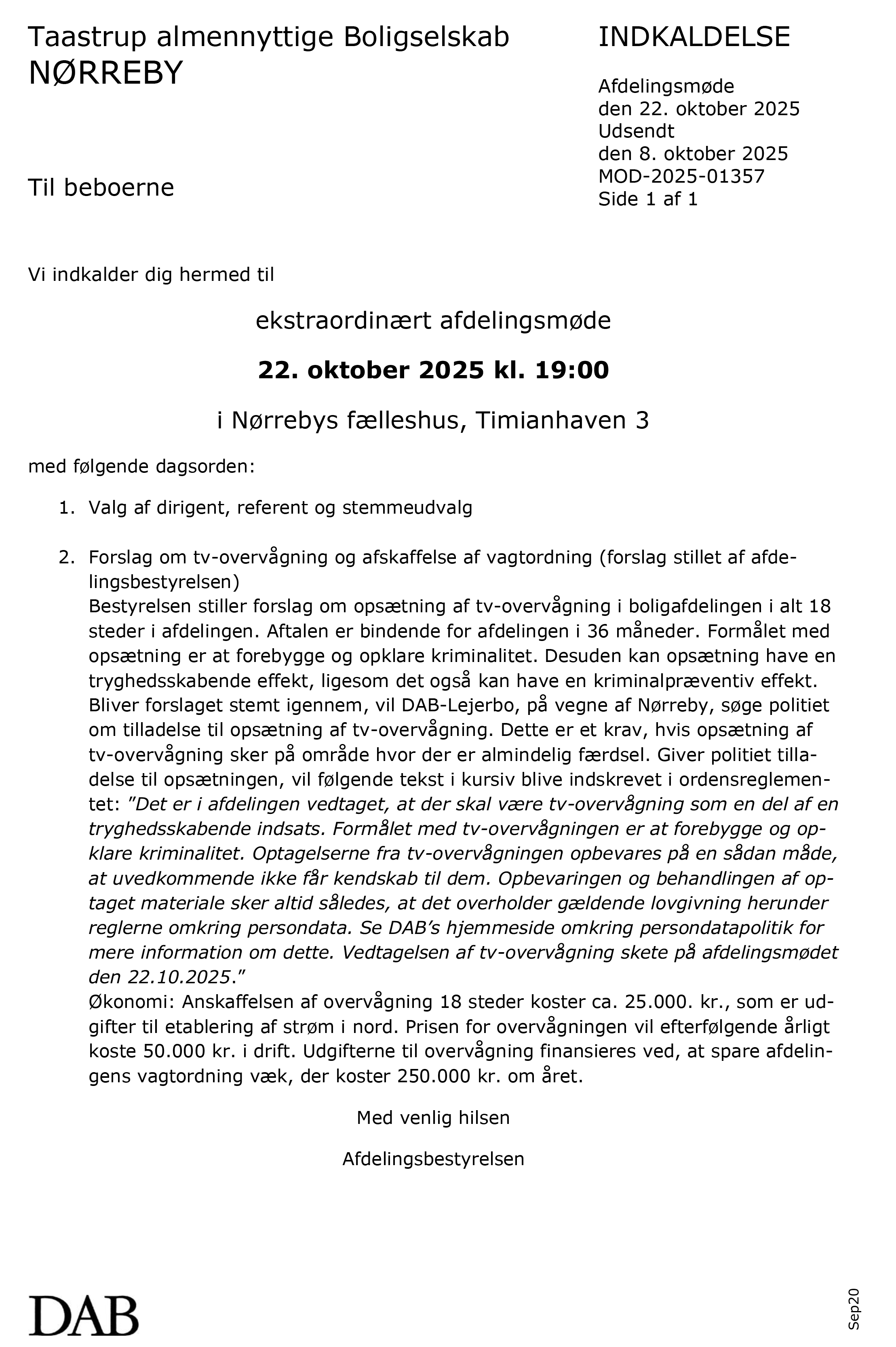 2025 10 22 dagsorden